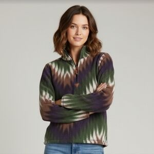 Hooké Tapiskwan Pullover Polar Fleece | Women’s XS | Zigzag Print